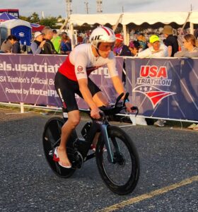 USA Triathlon athlete cycling